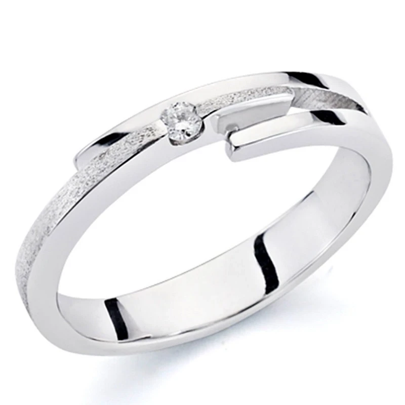 Sortija oro blanco 18k 1 diamante brillante 0,046ct [7290]