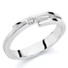 Sortija Oro 18k Blanco Diamante Brillante 0.046 ct. ancho 4 mm.
