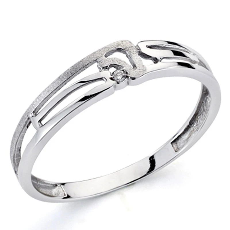 Sortija oro blanco 18k 1 diamante brillante 0,01ct [7291]