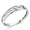 Sortija Oro 18k Blanco Diamante Brillante 0.010 ct. ancho 4 mm.