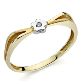 Sortija oro bicolor 18k 1 diamante brillante 0,01ct [7300]