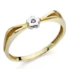 Sortija Oro 18k Bicolor Diamante Brillante 0.010 ct. ancho 4 mm.