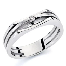 Sortija oro blanco 18k 1 diamante brillante 0,0464ct [7306]