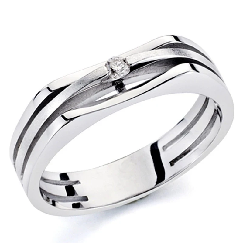 Sortija oro blanco 18k 1 diamante brillante 0,0464ct [7306]