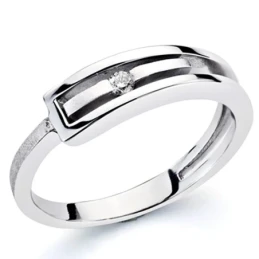 Sortija oro blanco 18k 1 diamante brillante 0,046ct [7309]