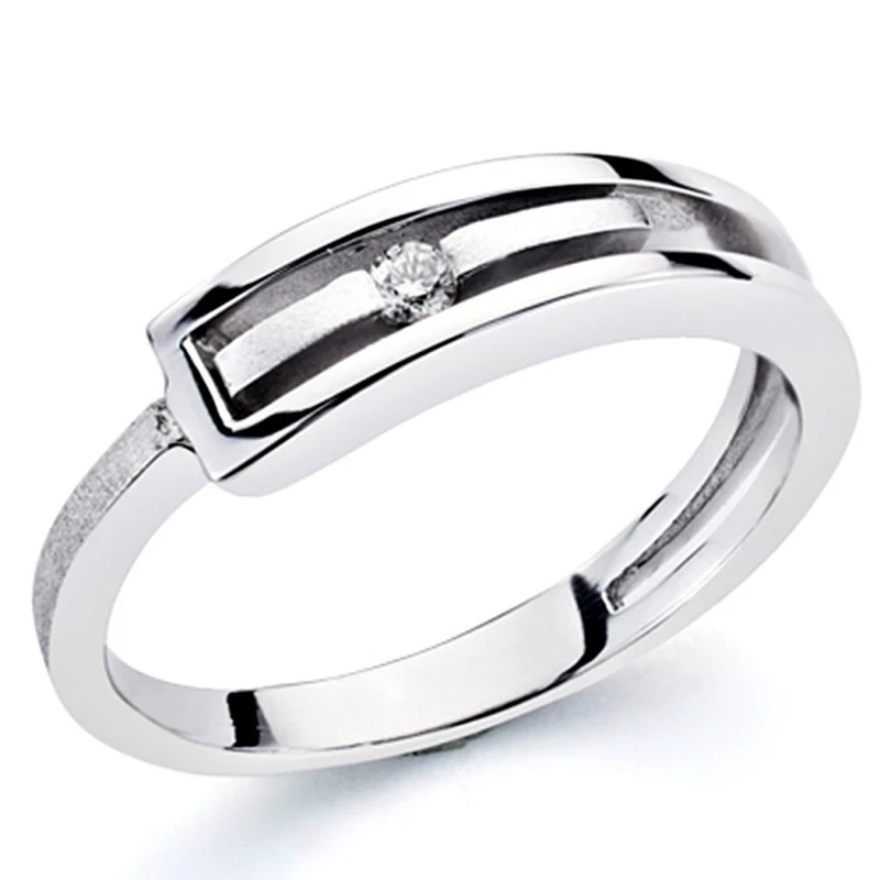 Sortija oro blanco 18k 1 diamante brillante 0,046ct [7309]
