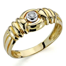 Sortija oro bicolor 18k 1 diamante brillante 0,1ct [7312]