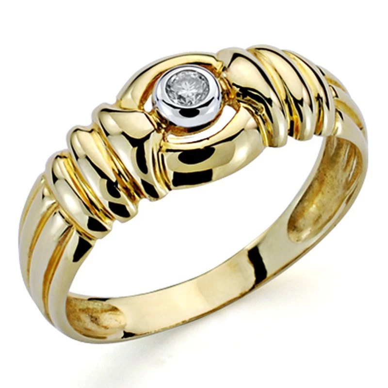 Sortija oro bicolor 18k 1 diamante brillante 0,1ct [7312]