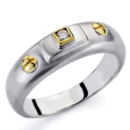 Sortija oro bicolor 18k 1 diamante brillante 0,03ct [7313]