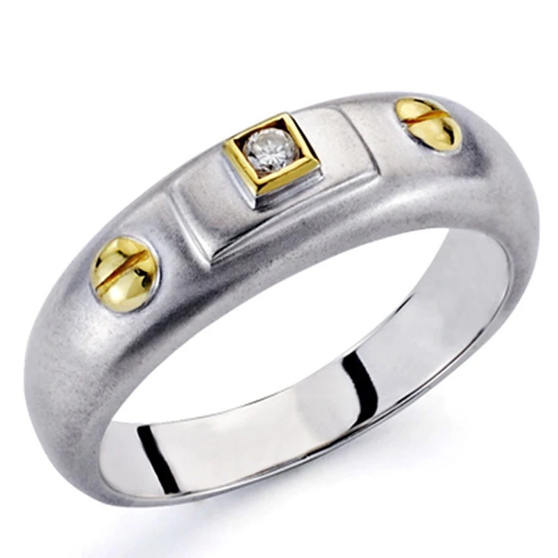 Sortija oro bicolor 18k 1 diamante brillante 0,03ct [7313]