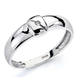 Solitario oro blanco 18k 1 diamante brillante 0,01ct [7314]