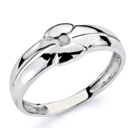 Solitario oro blanco 18k 1 diamante brillante 0,05ct [7318]