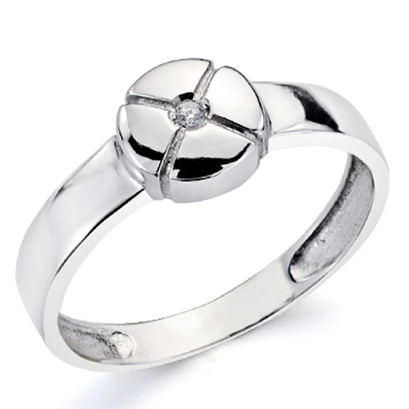 Sortija oro blanco 18k 1 diamante brillante 0,015ct [7319]