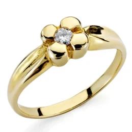 Solitario oro 18k 1 diamante brillante 0,1ct [7321]
