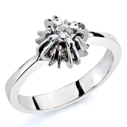 Solitario oro blanco 18k 1 diamante brillante 0,1ct [7324]