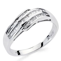 Sortija oro blanco 18k diamantes carré 0,25ct [7336]