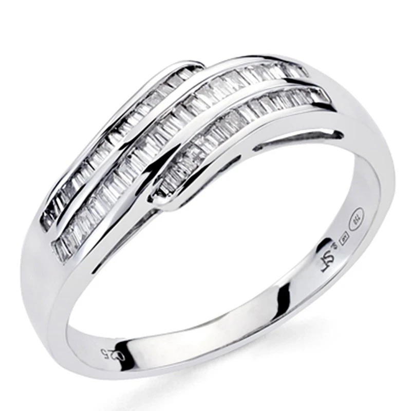 Sortija oro blanco 18k diamantes carré 0,25ct [7336]