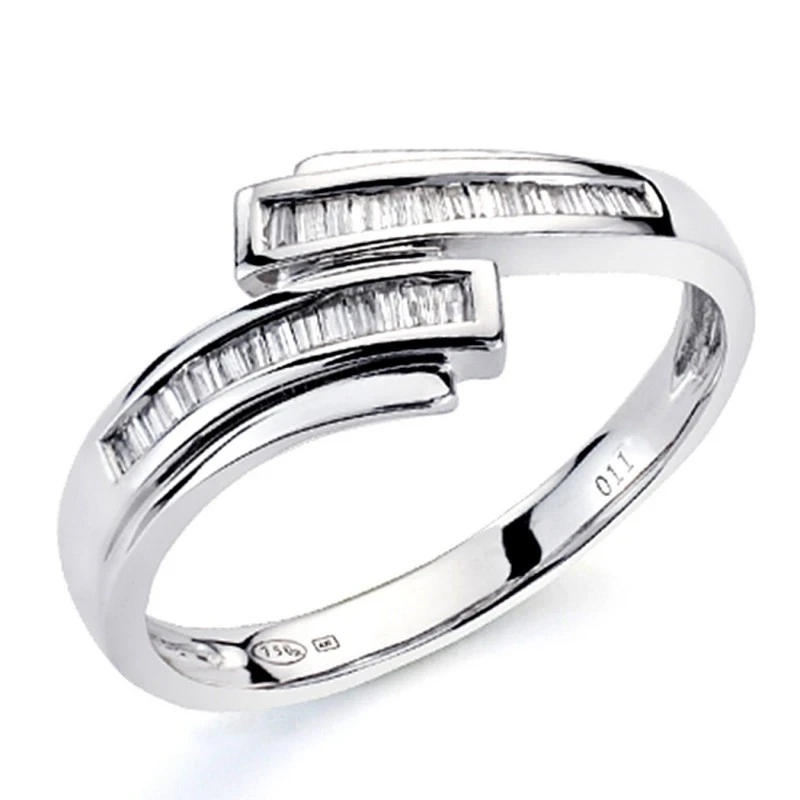 Sortija oro blanco 18k 30 diamantes carré 0,116ct [7337]