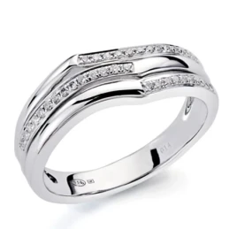 Sortija oro blanco 18k 38 diamantes brillantes 0,13ct [7339]