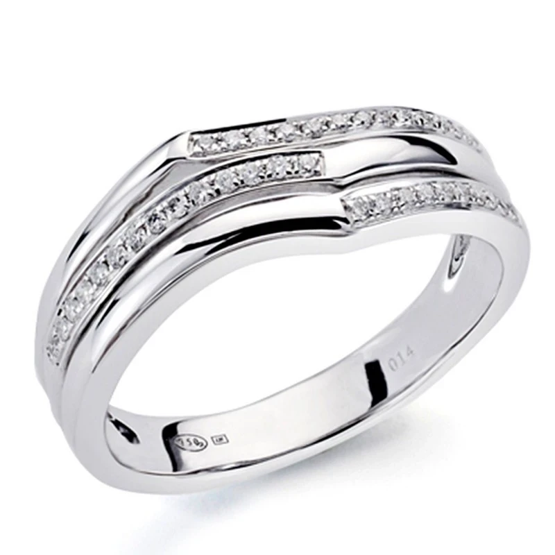 Sortija oro blanco 18k 38 diamantes brillantes 0,13ct [7339]