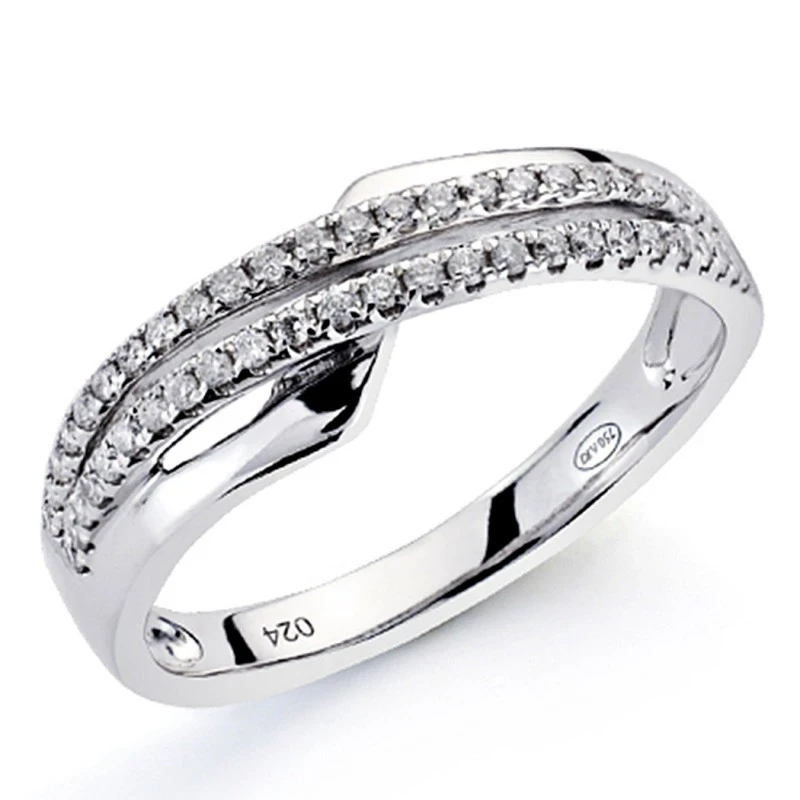Sortija oro blanco 18k 50 diamantes brillantes 0,2ct [7340]