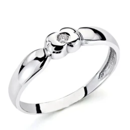 Solitario oro blanco 18k 1 diamante brillante 0,04ct [7353]