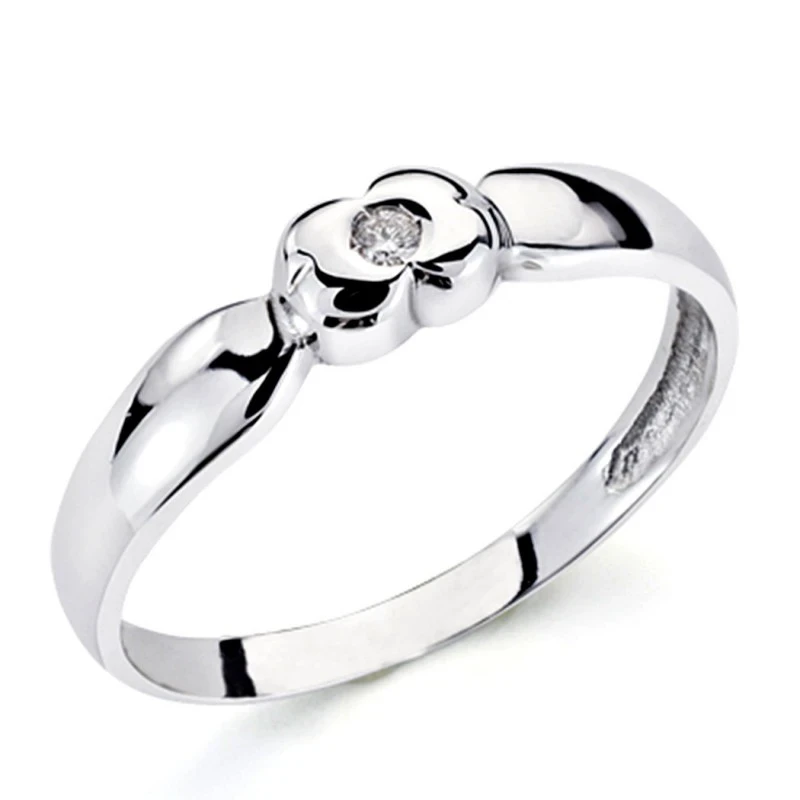 Solitario oro blanco 18k 1 diamante brillante 0,04ct [7353]