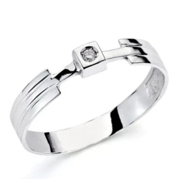 Solitario oro blanco 18k 1 diamante brillante 0,04ct [7354]