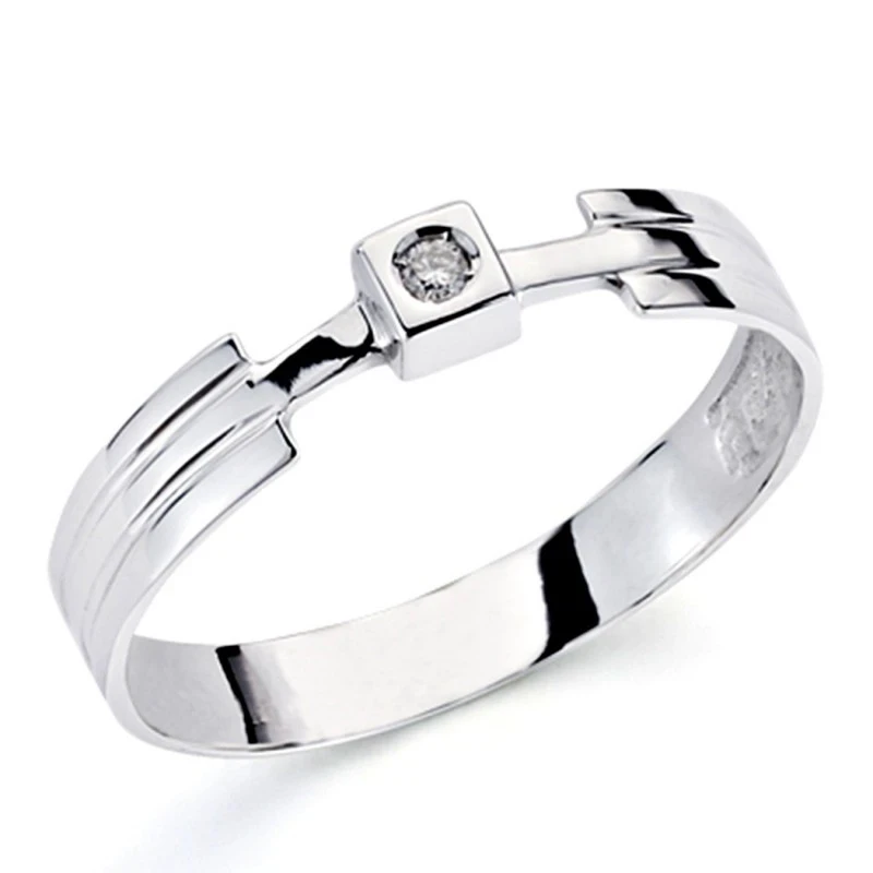 Solitario oro blanco 18k 1 diamante brillante 0,04ct [7354]