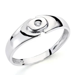 Solitario oro blanco 18k 1 diamante brillante 0,04ct [7355]