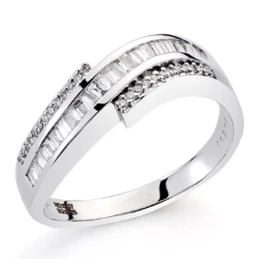 Sortija oro blanco 18k diamantes brillantes carrés 1,01ct [7381]