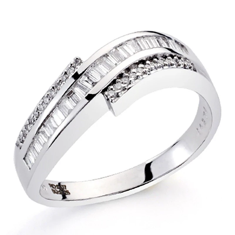 Sortija oro blanco 18k diamantes brillantes carrés 1,01ct [7381]