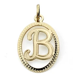 Colgante oro 18k inicial letra B 21mm. [7459]