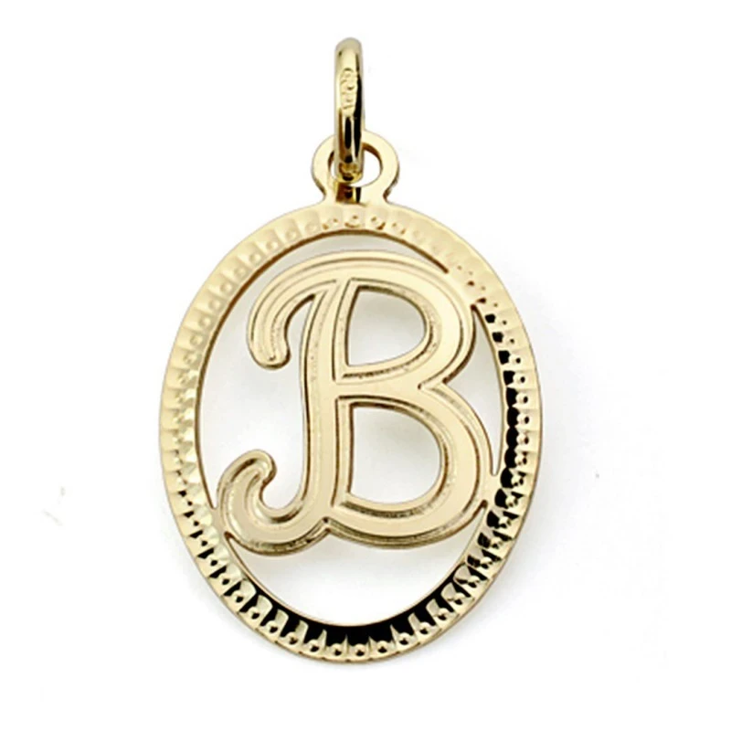 Colgante oro 18k inicial letra B 21mm. [7459]