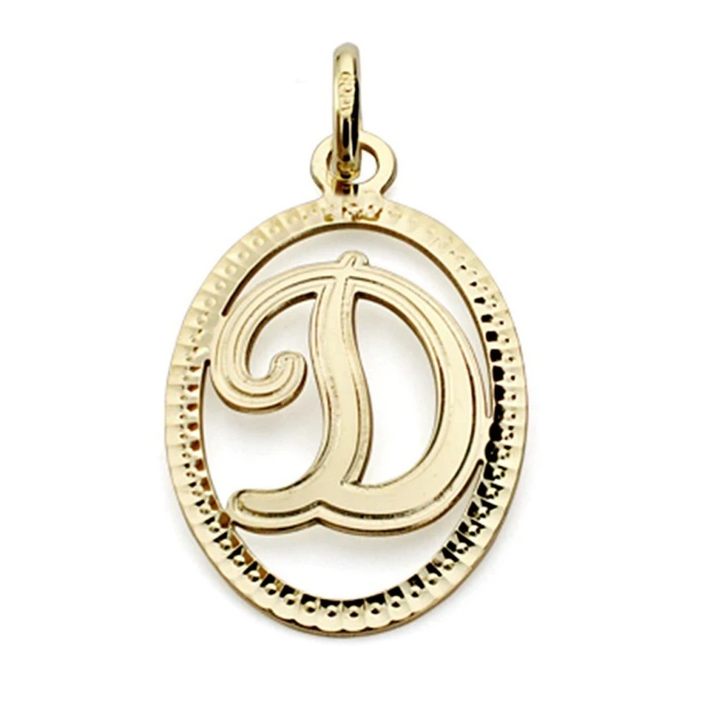 Colgante oro 18k inicial letra D 21mm. [7461]