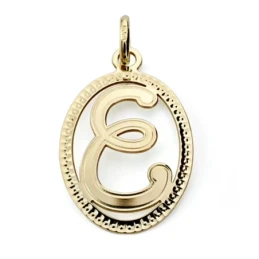 Colgante oro 18k inicial letra E 21mm. [7462]