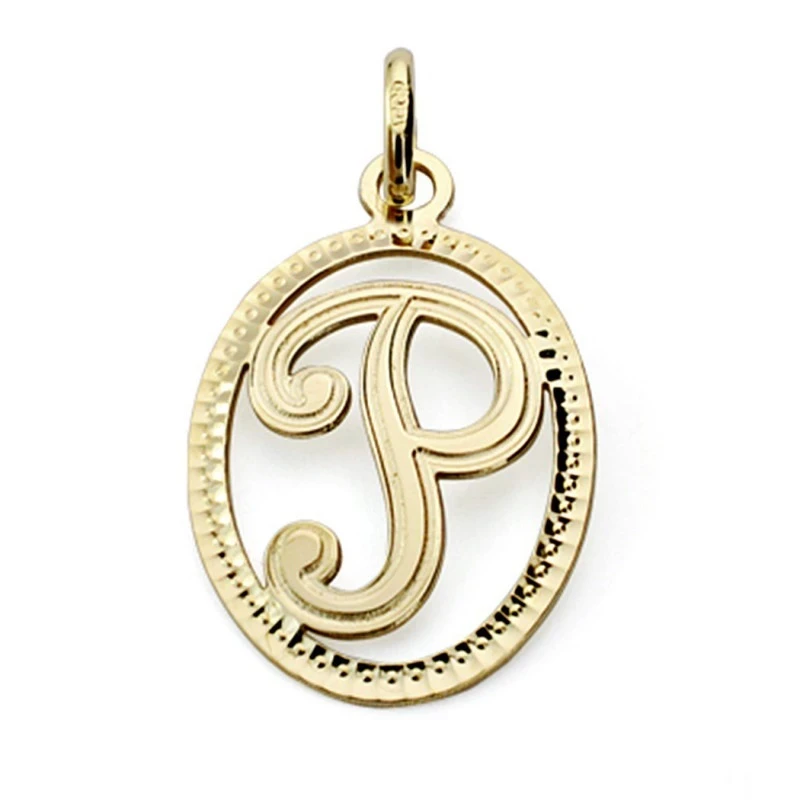 Colgante oro 18k inicial letra P 21mm. [7468]