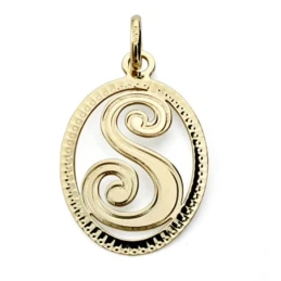 Colgante oro 18k inicial letra S 21mm. [7470]