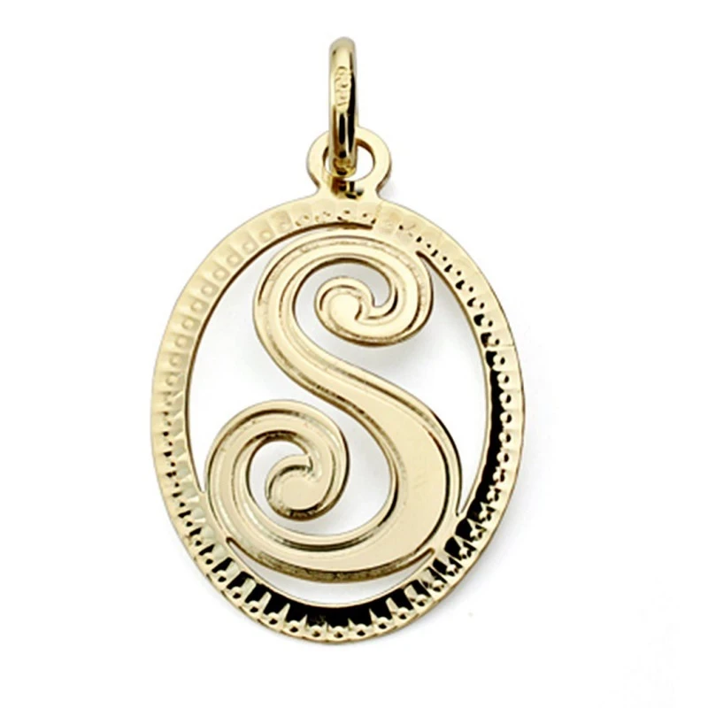 Colgante oro 18k inicial letra S 21mm. [7470]