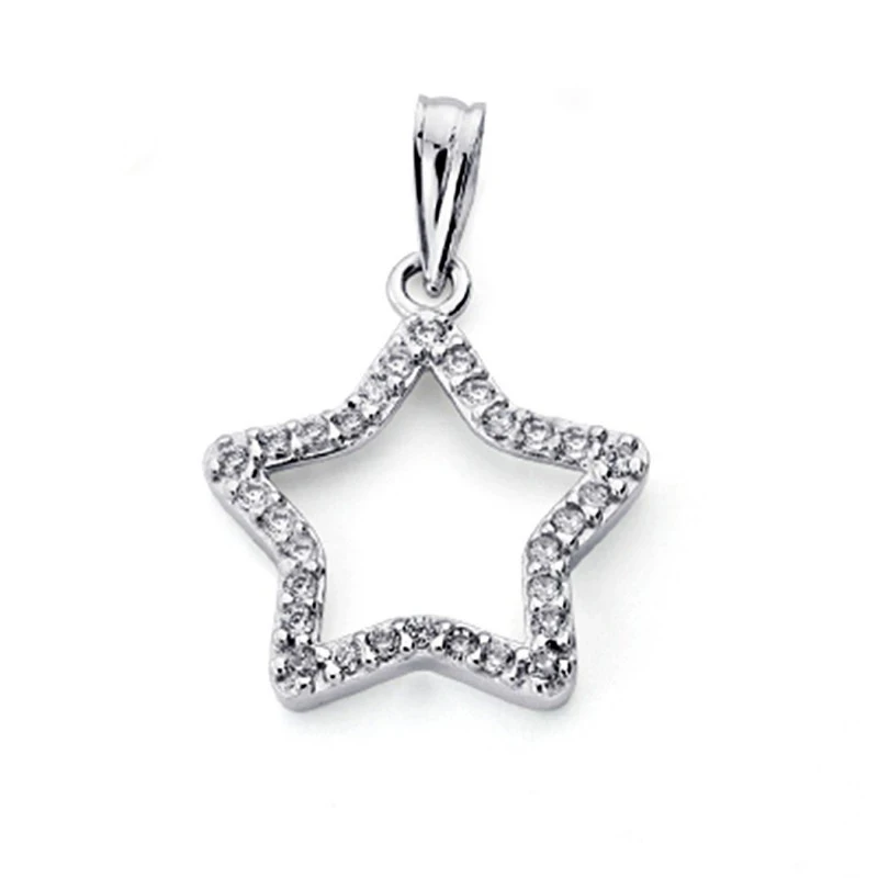 Colgante oro blanco 18k estrella 19mm. [7476]