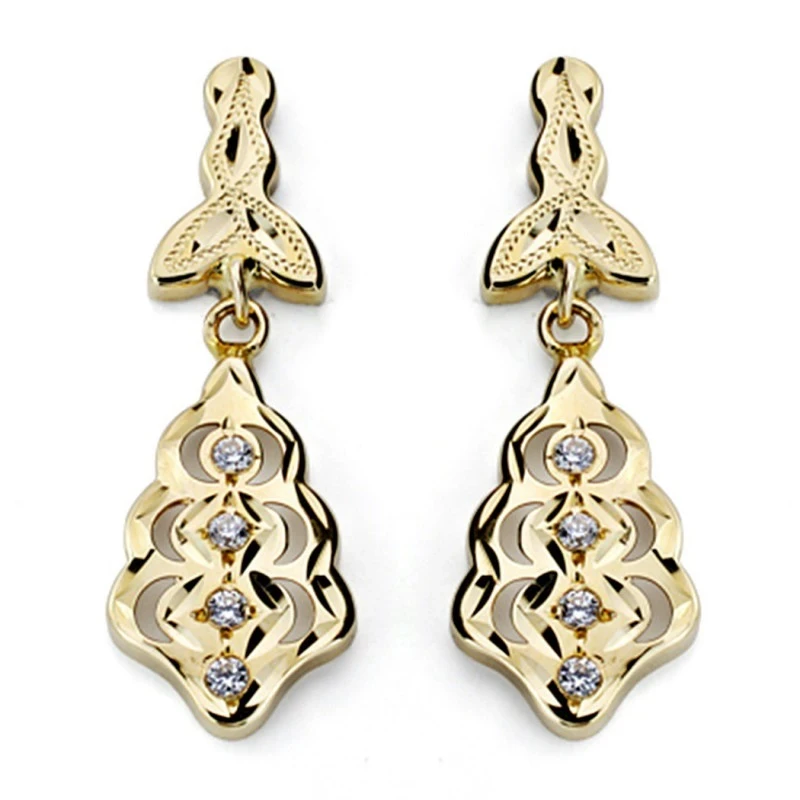 Pendientes oro 18k circonitacierre catalán [7487]