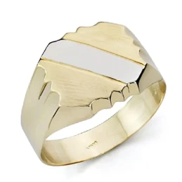 Sello oro bicolor 18k caballerobanda hueco [7502]