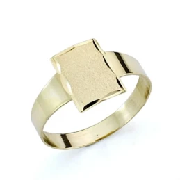Sello oro 18k bebérectangular mediano hueco [7511]