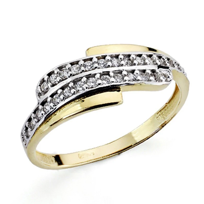 Sortija oro bicolor 18k 28 circonitas [7540]
