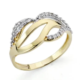 Sortija oro bicolor 18k 29 circonitas [7542]