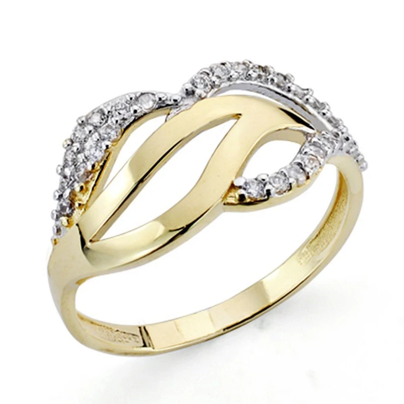Sortija oro bicolor 18k 29 circonitas [7542]