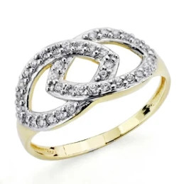 Sortija oro bicolor 18k 38 circonitas [7543]