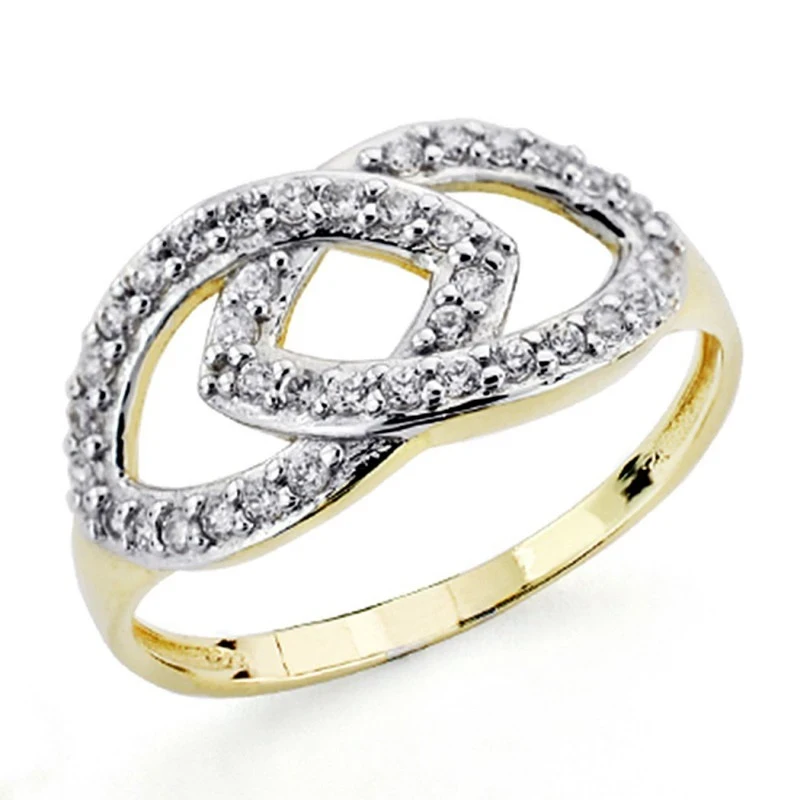 Sortija oro bicolor 18k 38 circonitas [7543]