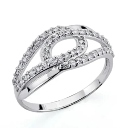 Sortija oro blanco 18k circonita [7547]