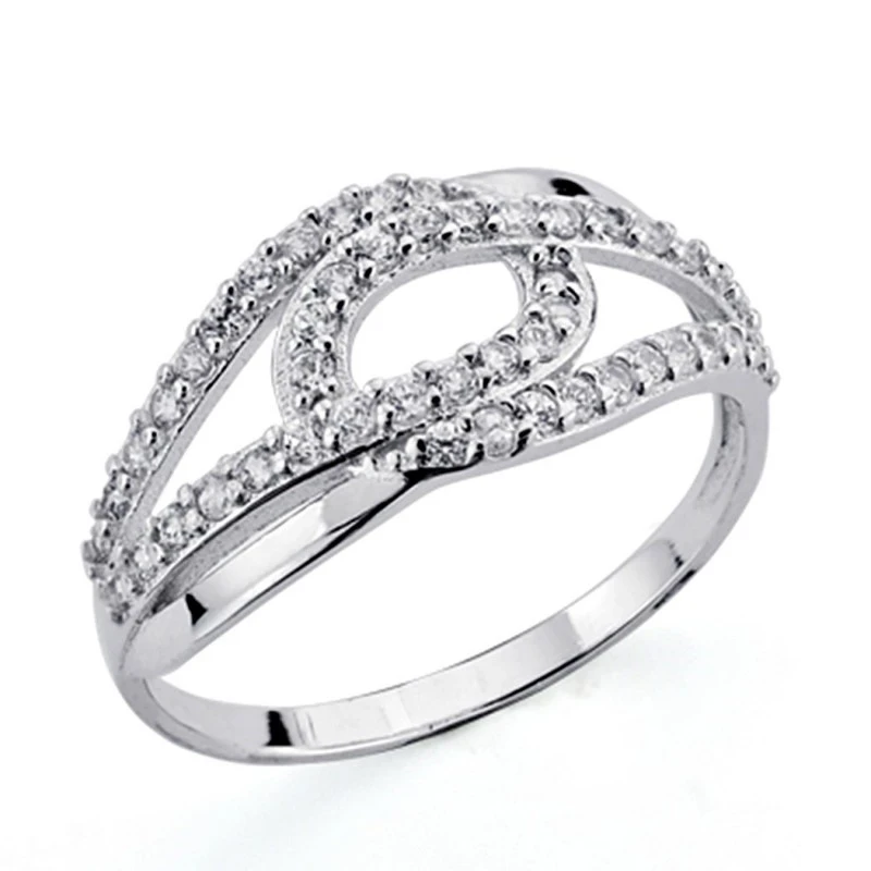 Sortija oro blanco 18k circonita [7547]